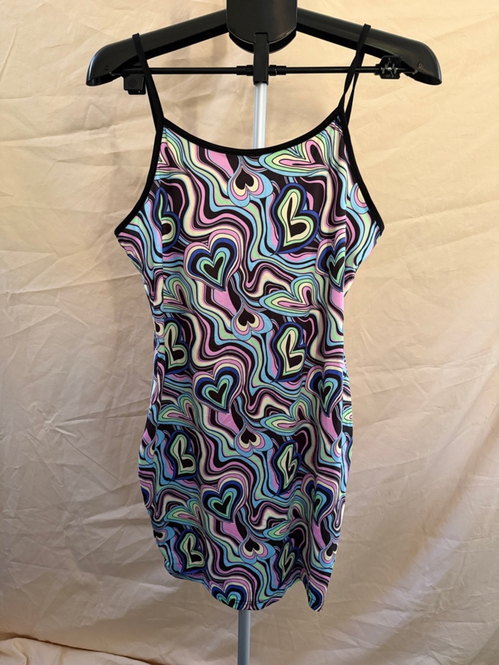 SHEIN Multicolor Heart Print Mini Dress